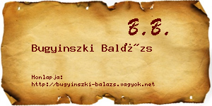 Bugyinszki Balázs névjegykártya